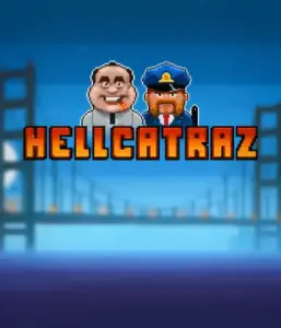 Enter the exciting world of Hellcatraz slot by Relax Gaming, showcasing a cartoonish prisoner and a guard with the infamous Alcatraz prison and San Francisco skyline in the background. This graphic captures the light-hearted escapade of an prison break-themed game, perfect for players looking for a unique slot experience, providing a nostalgic escape. 