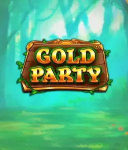 Discover the magical forest of the Gold Party game by Pragmatic Play, featuring a beautifully designed wooden sign decorated with golden letters. The backdrop of misty green forest which adds a mystical touch to the slot's theme. Perfect for players who love magical and nature-inspired games, providing a whimsical escape. 